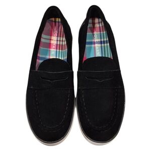 New Cole Haan Black Loafers with Plaid Interior